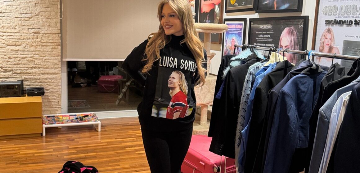 Luísa Sonza entra na brincadeira e aparece com camisa de Haaland antes de Brasil x Noruega