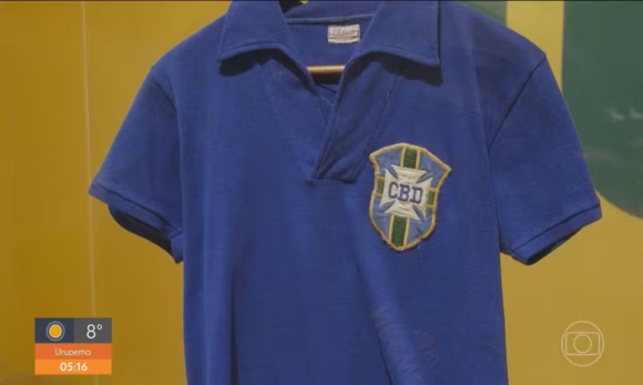 globo-canal-5-20260717-0400-frame-137741 Camisa de Pelé da Copa de 1958 é leiloada por R$ 25 milhões