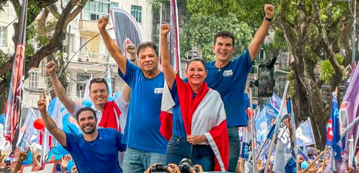 Primeiro ato de campanha de Hana Ghassan à reeleição lota ruas de Belém em grande caminhada neste domingo