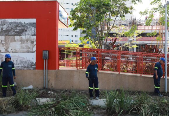Em Belém, Prefeitura intensifica limpeza e segurança no Parque Linear da Doca com força-tarefa e manutenção permanente