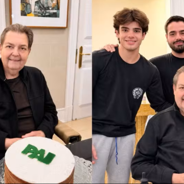 João Silva homenageia Faustão no Dia dos Pais ao lado dos irmãos: “Grato por ter você aqui comigo”