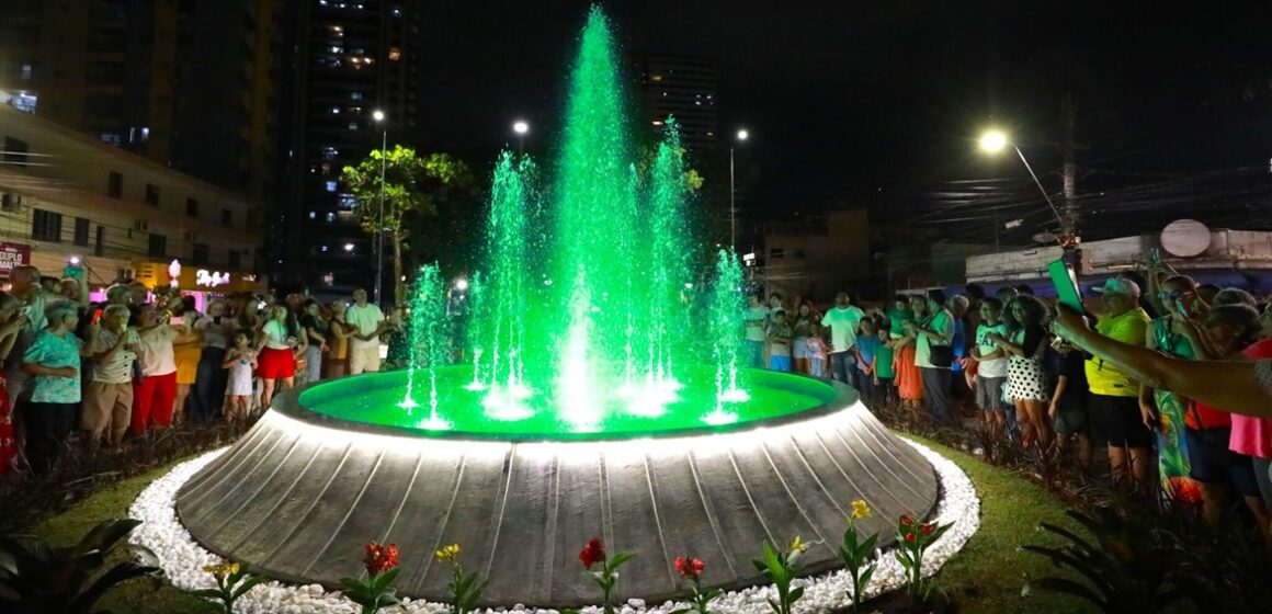 Parque 25 ganha chafariz com 10,8 mil litros e programação cultural no bairro do Marco, em Belém