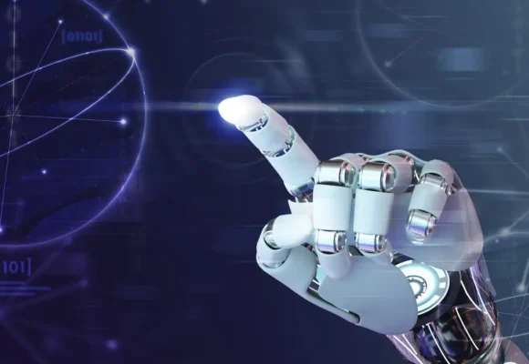 dedo-da-mao-do-robo-graficos-de-tecnologia-de-fundo-de-ia Especialistas defendem maior regulação de plataformas digitais