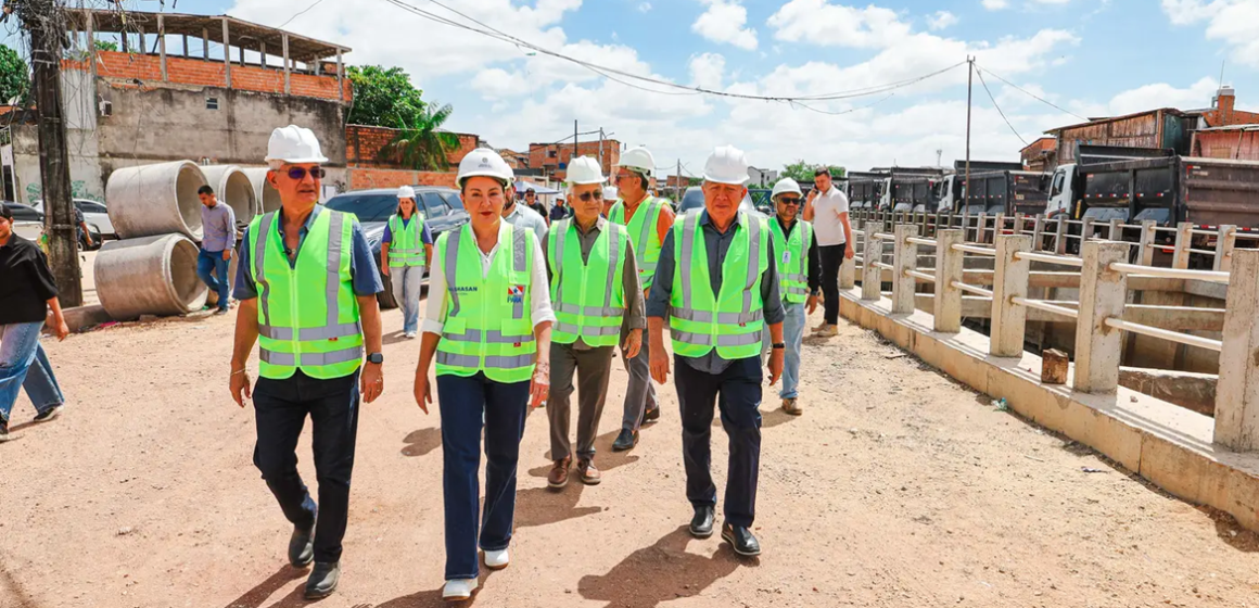 Governadora Hana Ghassan acompanha obra do Canal da Caraparu, em Belém, com 85% executada e entrega da 1ª etapa prevista para dezembro